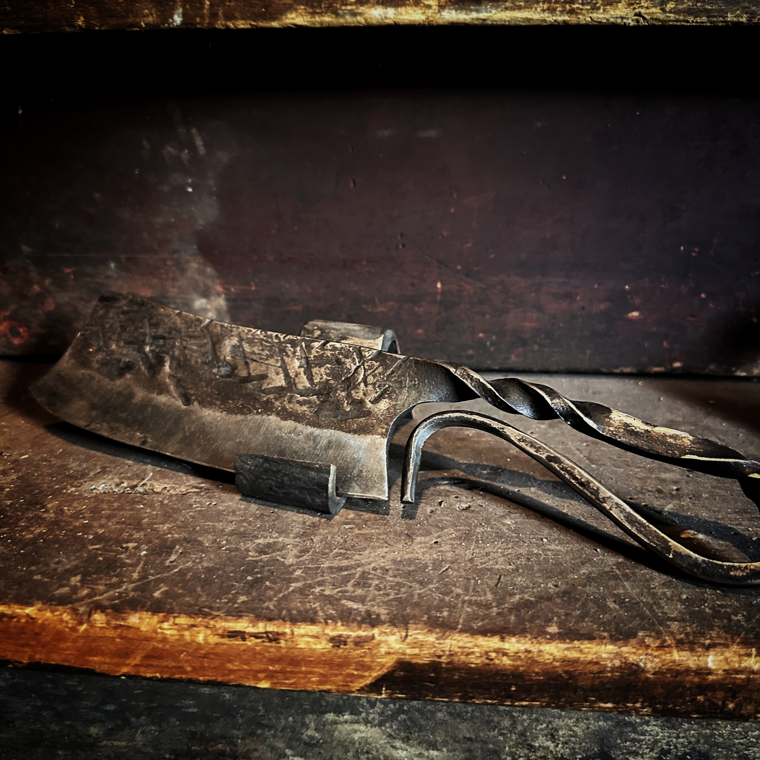 Hand-forged cleaver