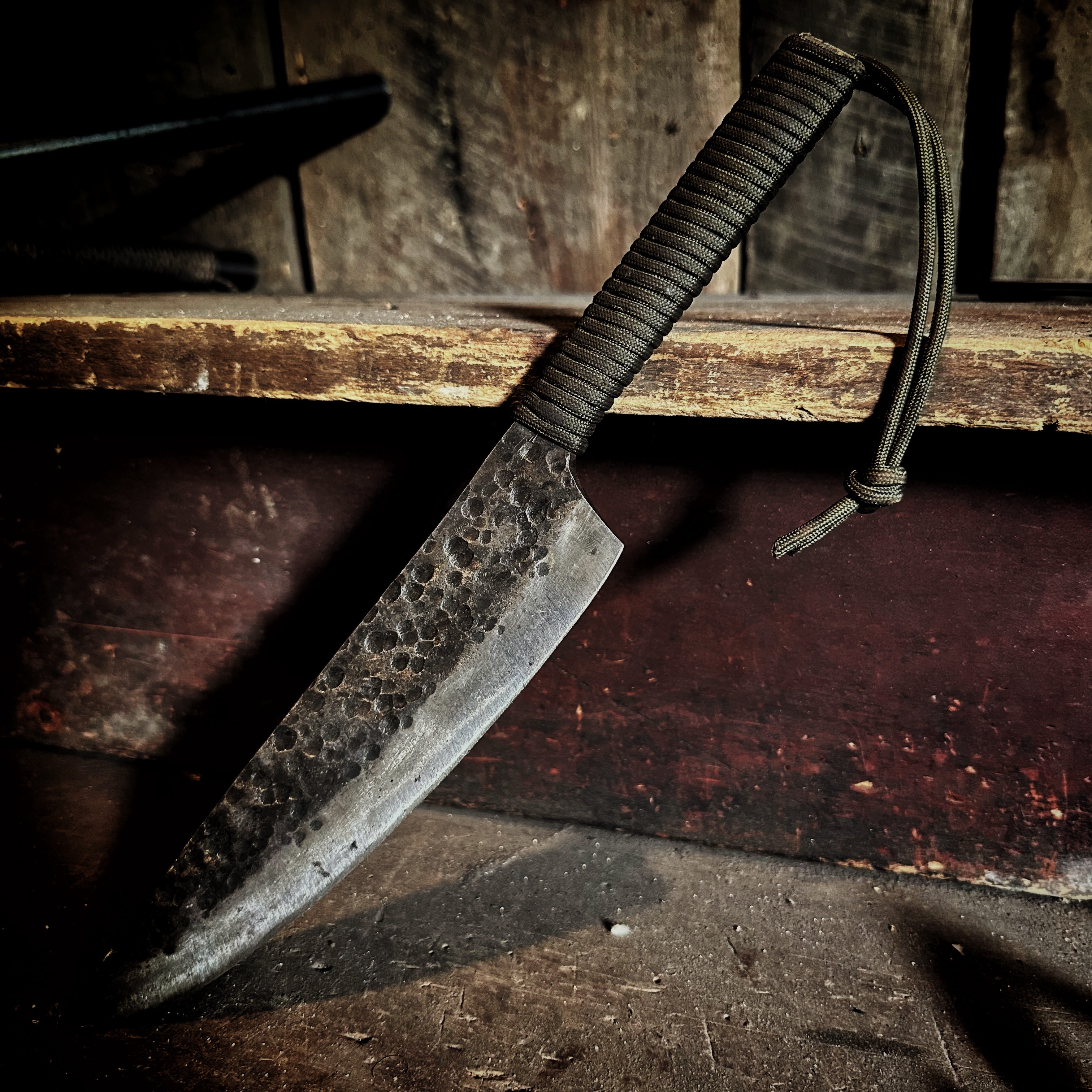 Hand-forged drop point knife